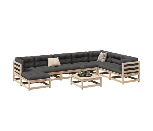 9-Daļīgs Dārza Dīvānu Komplekts, Priedes Masīvkoks Vidaxl