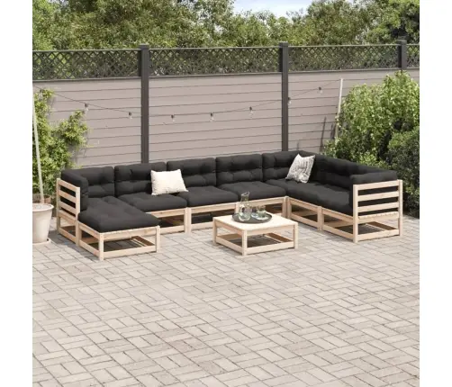 Sodo Sofos Komplektas Su Pagalvėlėmis, 9 Dalių, Pušies Masyvas