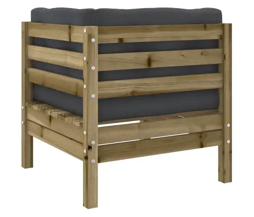 9-Daļīgs Dārza Dīvāna Komplekts Ar Matračiem, Priede Vidaxl