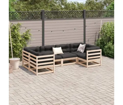 6-Daļīgs Dārza Dīvānu Komplekts, Priedes Masīvkoks Vidaxl