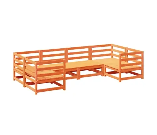 6-Daļīgs Dārza Dīvānu Komplekts, Vaska Brūnas Priedes Masīvkoks Vidaxl