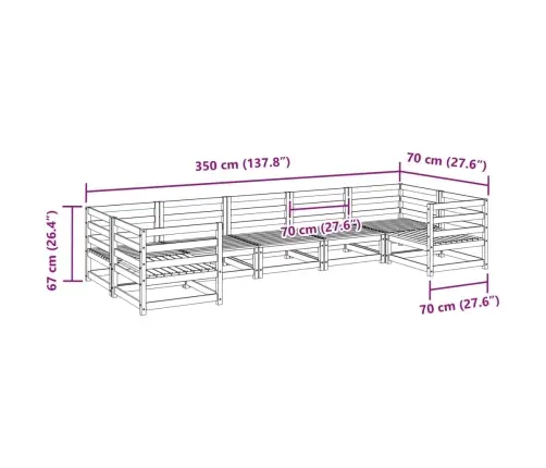 7-Osaline Aiadiivani Komplekt, Männipuit