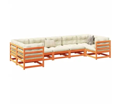 7-Daļīgs Dārza Dīvānu Komplekts, Vaska Brūnas Priedes Masīvkoks Vidaxl