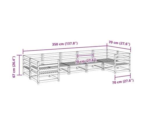 7-Daļīgs Dārza Dīvānu Komplekts, Egles Masīvkoks Vidaxl