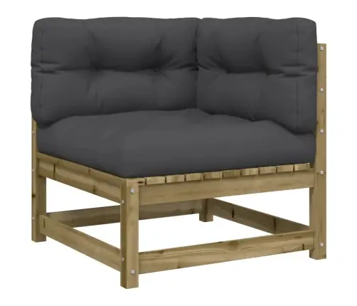 7-Osaline Aiadiivani Komplekt Patjadega, Immutatud Männipuit