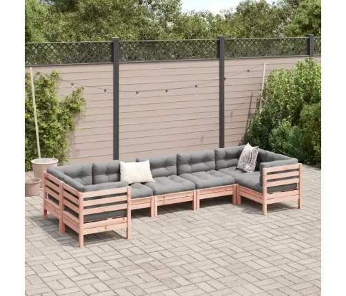 7-Daļīgs Dārza Dīvānu Komplekts, Matrači, Egles Masīvkoks Vidaxl