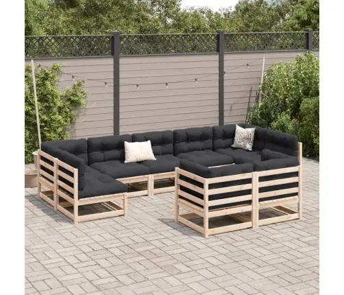 9-Daļīgs Dārza Dīvānu Komplekts, Priedes Masīvkoks Vidaxl