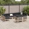 9-Daļīgs Dārza Dīvānu Komplekts, Priedes Masīvkoks Vidaxl