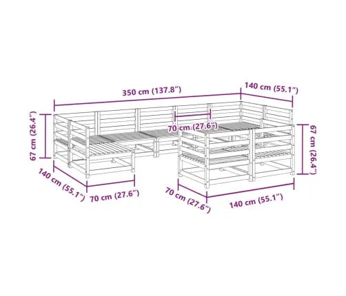 9-Daļīgs Dārza Dīvānu Komplekts, Priedes Masīvkoks Vidaxl