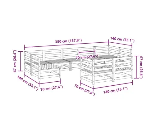 9-Daļīgs Dārza Dīvānu Komplekts, Egles Masīvkoks Vidaxl