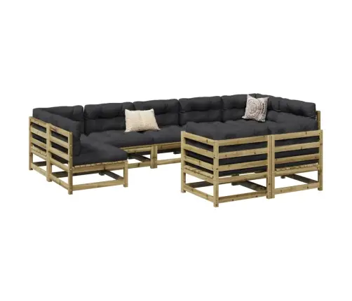 Sodo Sofos Komplektas, 9 Dalių, Impregnuota Pušies Mediena