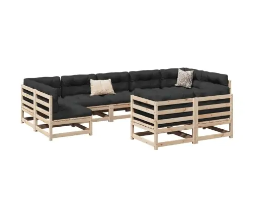 9-Osaline Aiadiivani Komplekt Patjadega, Männipuit