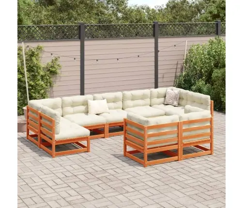 Sodo Sofos Komplektas Su Pagalvėlėmis, 9 Dalių, Vaško, Pušis