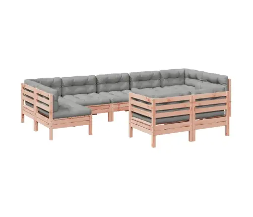 9-Daļīgs Dārza Dīvānu Komplekts, Matrači, Egles Masīvkoks Vidaxl