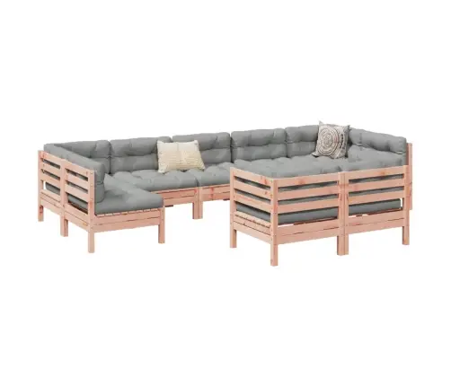 9-Daļīgs Dārza Dīvānu Komplekts, Matrači, Egles Masīvkoks Vidaxl