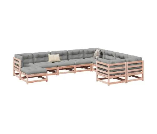 10-Daļīgs Dārza Dīvānu Komplekts, Matrači, Egles Masīvkoks Vidaxl