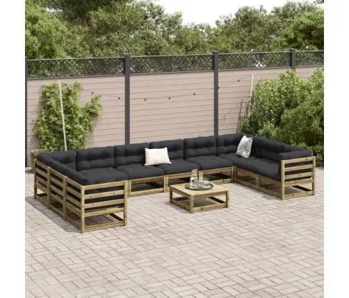 Sodo Sofos Komplektas, 11 Dalių, Impregnuota Pušies Mediena