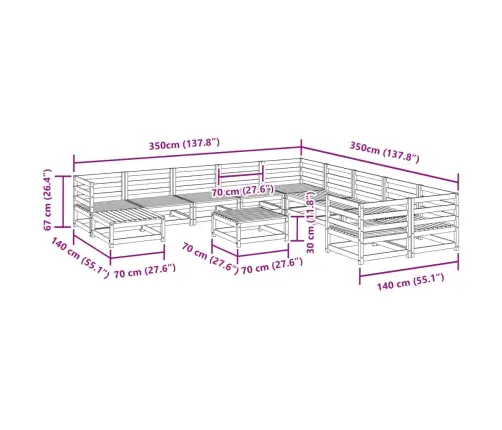 Sodo Sofos Komplektas, 12 Dalių, Douglas Eglės Masyvas