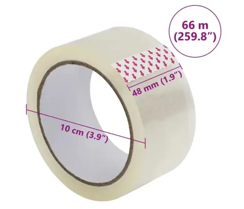 Pakketeip 36 Tk, Läbipaistev, 48 Mm X 66 M