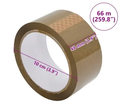 Iepakošanas Līmlentes, 36 Gab., Brūnas, 48 Mm X 66 M Vidaxl