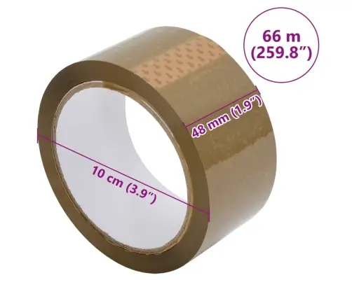 Iepakošanas Līmlentes, 72 Gab., Brūnas, 48 Mm X 66 M Vidaxl