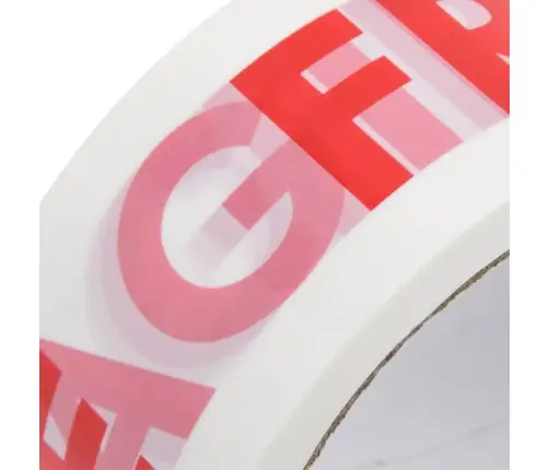 Pakketeip Tekstiga Fragile 12 Tk, Valge, 48 Mm X 66 M