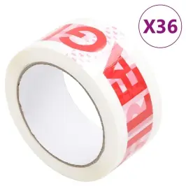 Pakketeip Tekstiga Fragile 36 Tk, Valge, 48 Mm X 66 M