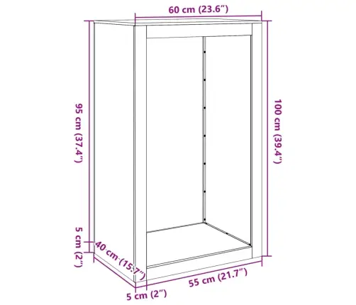 Küttepuude Riiul 60X40X100 Cm Ilmastikukindel Teras
