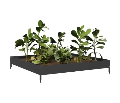 Augstā Puķu Kaste, Melna, 100X100X18,5 Cm, Tērauds Vidaxl