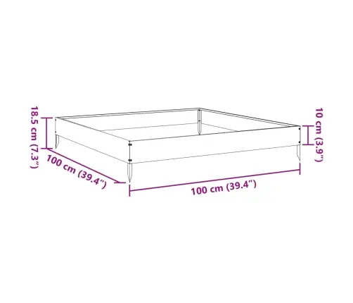 Augstā Puķu Kaste, Balta, 100X100X18,5 Cm, Tērauds Vidaxl
