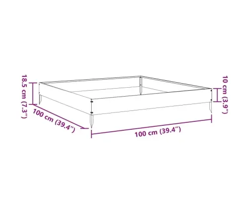Augstā Puķu Kaste, Antracītpelēka, 100X100X18,5 Cm, Tērauds Vidaxl