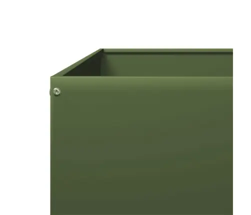 Augstā Puķu Kaste, Olīvu Zaļa, 100X100X26 Cm, Tērauds Vidaxl