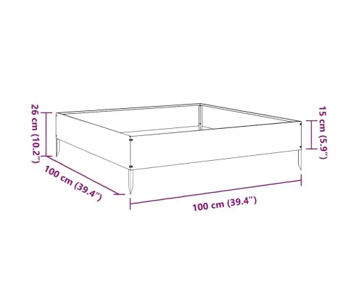 Taimekast, 100X100X26 cm Tsingitud Teras