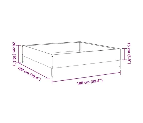 Taimekast, 100X100X26 cm Tsingitud Teras