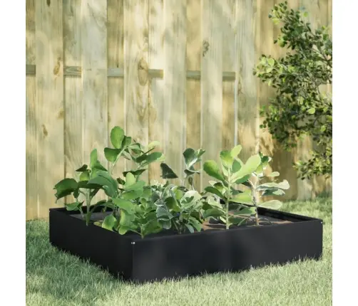 Augstā Puķu Kaste, Melna, 100X100X33,5 Cm, Tērauds Vidaxl