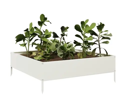 Augstā Puķu Kaste, Balta, 100X100X33,5 Cm, Tērauds Vidaxl