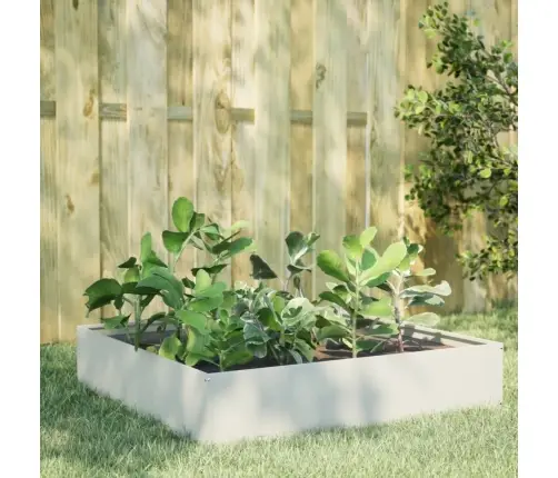 Augstā Puķu Kaste, Balta, 100X100X33,5 Cm, Tērauds Vidaxl