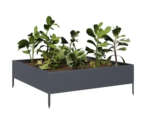 Augstā Puķu Kaste, Pelēka, 100X100X33,5 Cm, Tērauds Vidaxl