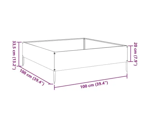 Augstā Puķu Kaste, Pelēka, 100X100X33,5 Cm, Tērauds Vidaxl