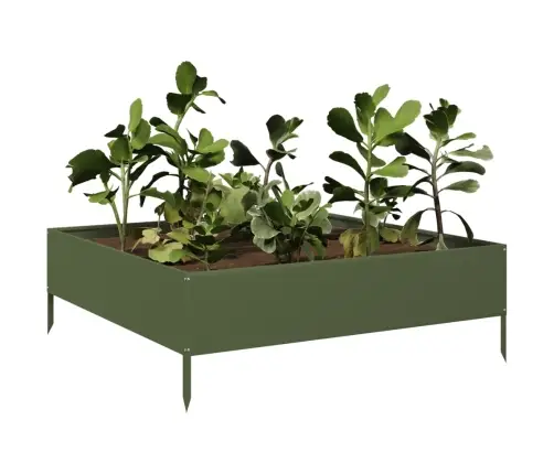 Kõrgendatud Aia Taimelava Oliiviroheline 100X100X33,5 Cm Teras