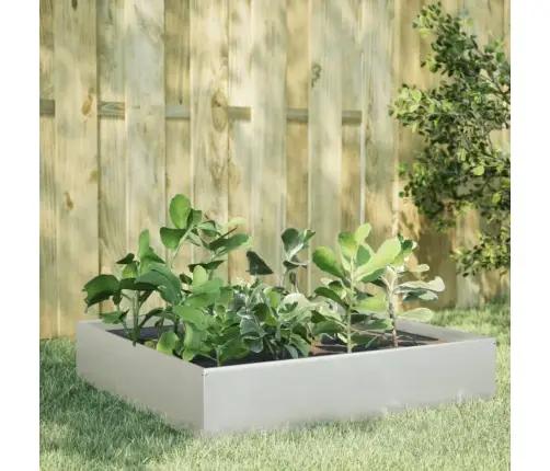 Augstā Dārza Puķu Kaste, 100X100X33,5 Cm, Nerūsējošs Tērauds Vidaxl