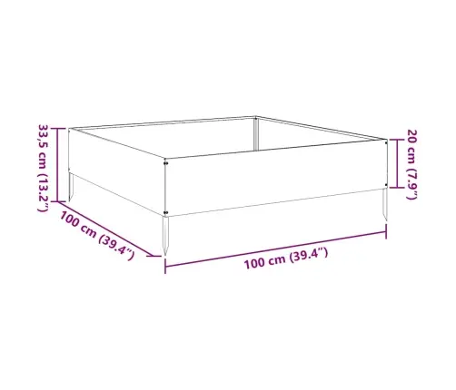 Taimekast, 100X100X33,5 cm Tsingitud Teras