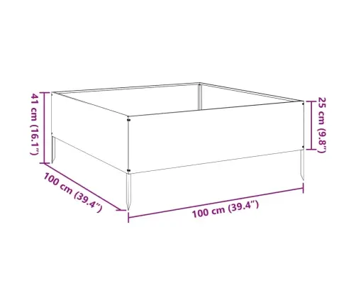 Kõrgendatud Aia Taimelava, Antratsiit, 100X100X25 cm Teras
