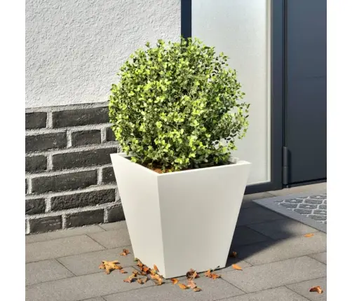 Dārza Puķu Kaste, Balta, 30X30X30 Cm, Tērauds Vidaxl