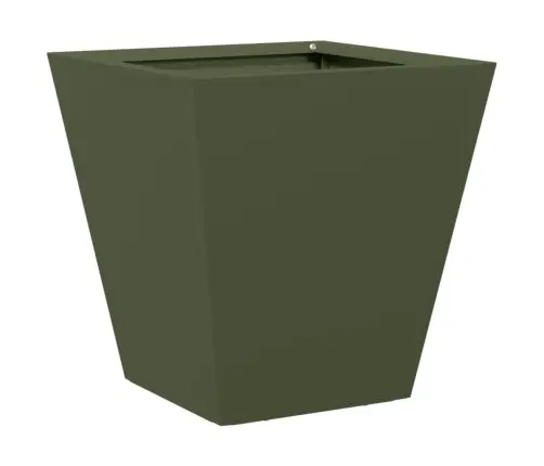 Dārza Puķu Kastes, 2 Gab., Olīvu Zaļas, 30X30X30 Cm, Tērauds Vidaxl