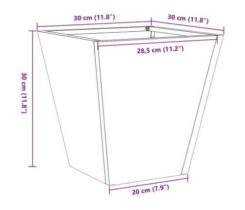Aia Taimekast, 30X30X30 cm Tsingitud Teras