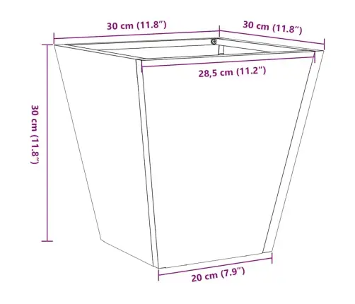 Aia Taimekast, 30X30X30 cm Tsingitud Teras