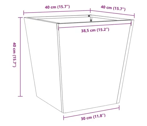 Dārza Puķu Kastes, 2 Gab., Olīvu Zaļas, 40X40X40 Cm, Tērauds Vidaxl
