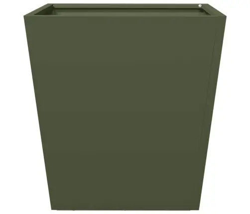 Dārza Puķu Kastes, 2 Gab., Olīvu Zaļas, 40X40X40 Cm, Tērauds Vidaxl