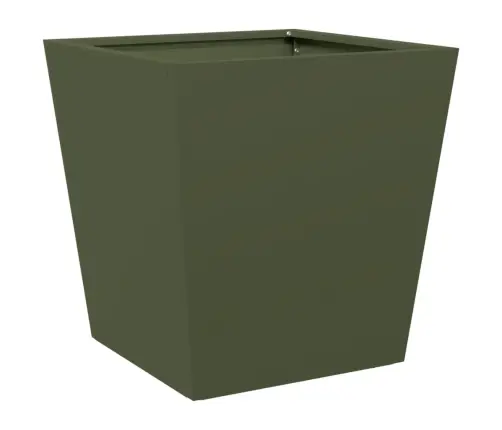 Dārza Puķu Kastes, 2 Gab., Olīvu Zaļas, 40X40X40 Cm, Tērauds Vidaxl